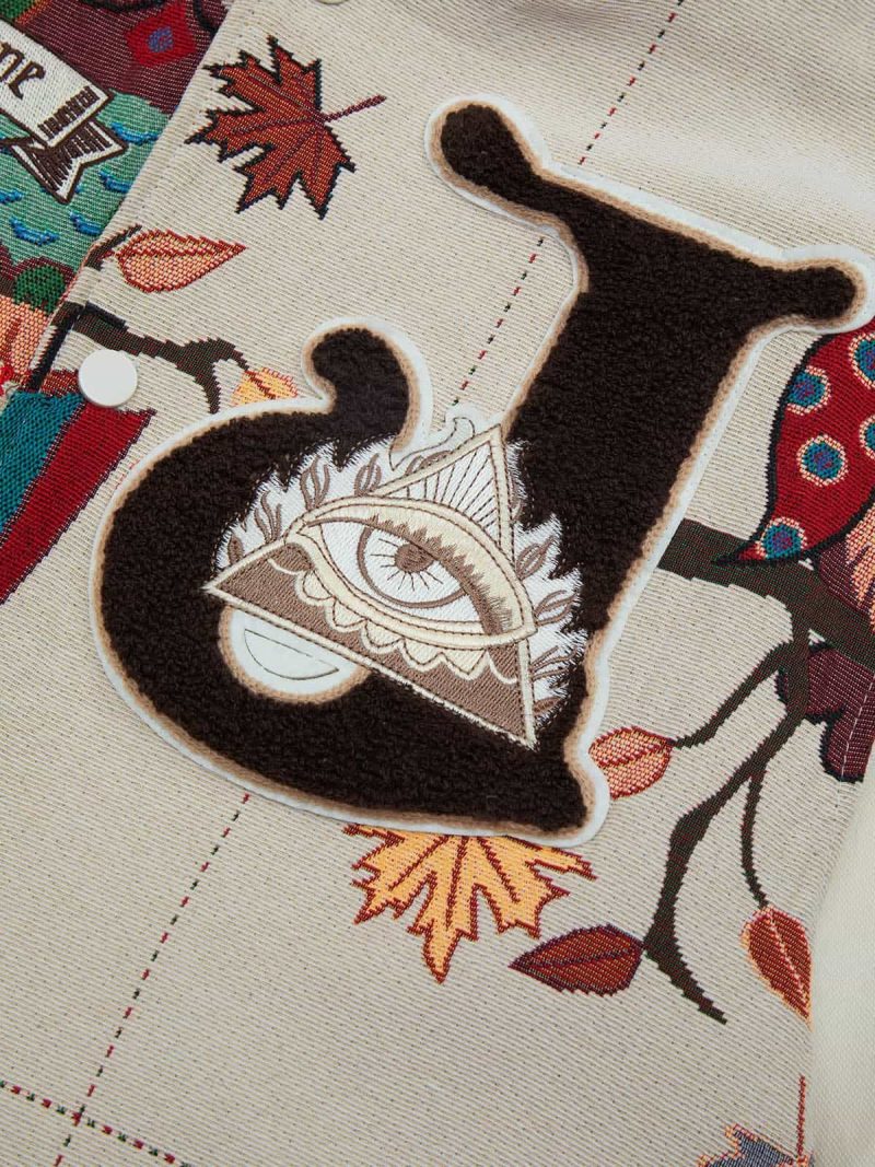 Thesupermade Owl Patch Embroidered Baseball Jersey