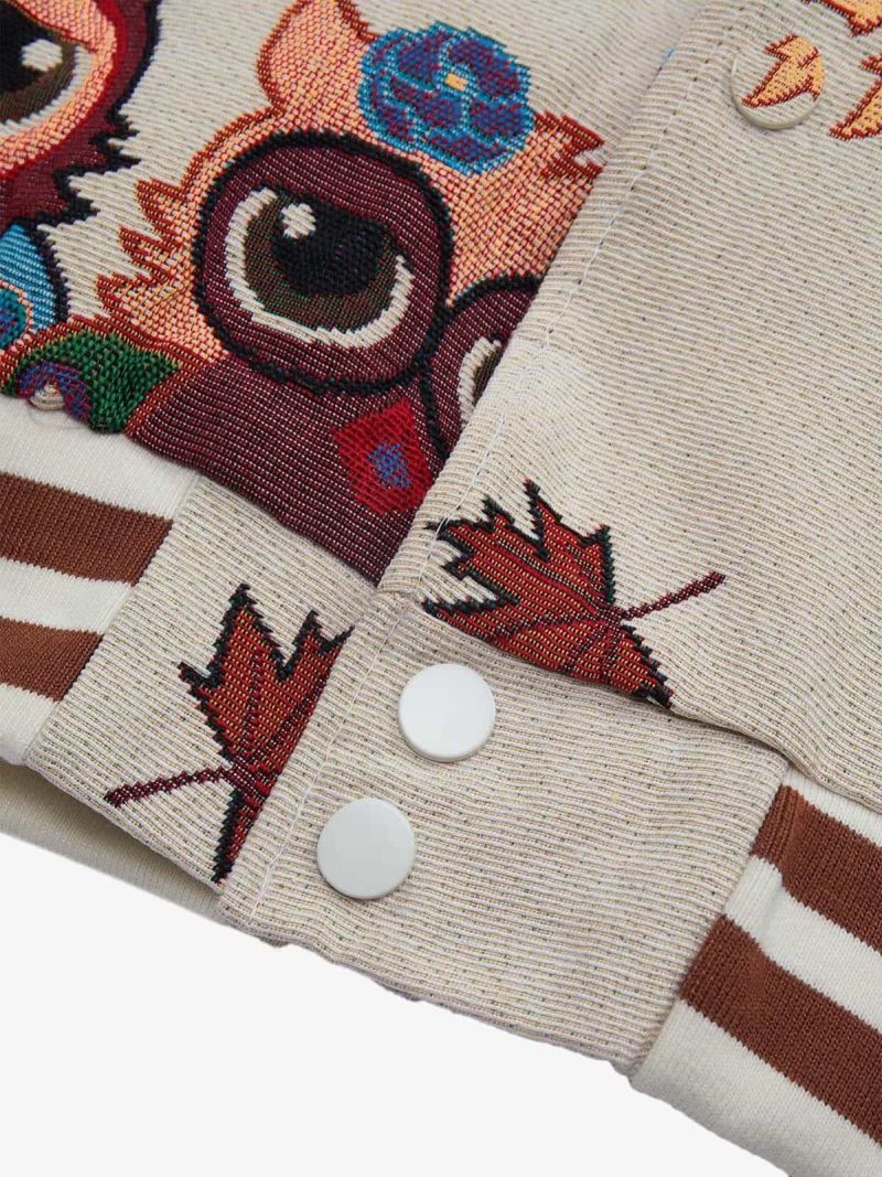 Thesupermade Owl Patch Embroidered Baseball Jersey