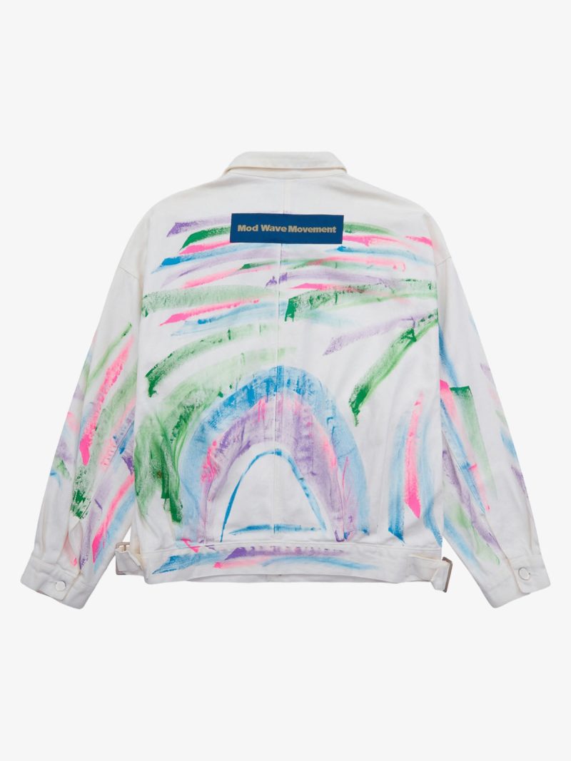 Thesupermade Hip-hop Hand-painted Graffiti Denim Jacket - 2010