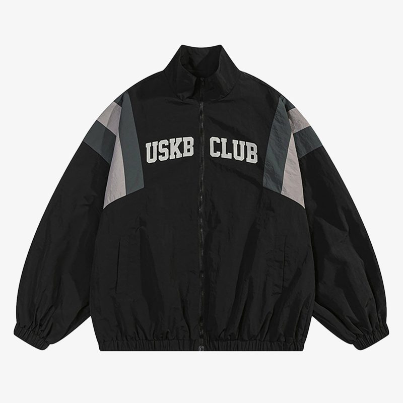 Thesupermade Patchwork Contrasting Windbreaker Jacket