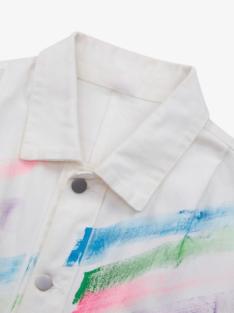Thesupermade Hip-hop Hand-painted Graffiti Denim Jacket - 2010