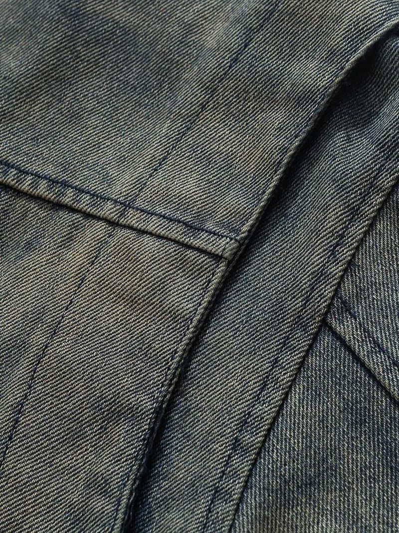 Thesupermade High Street Hip-hop Distressed Washed Denim Jacket - 2242